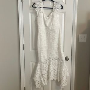 Lena white flutter sleeve dress. NWT!